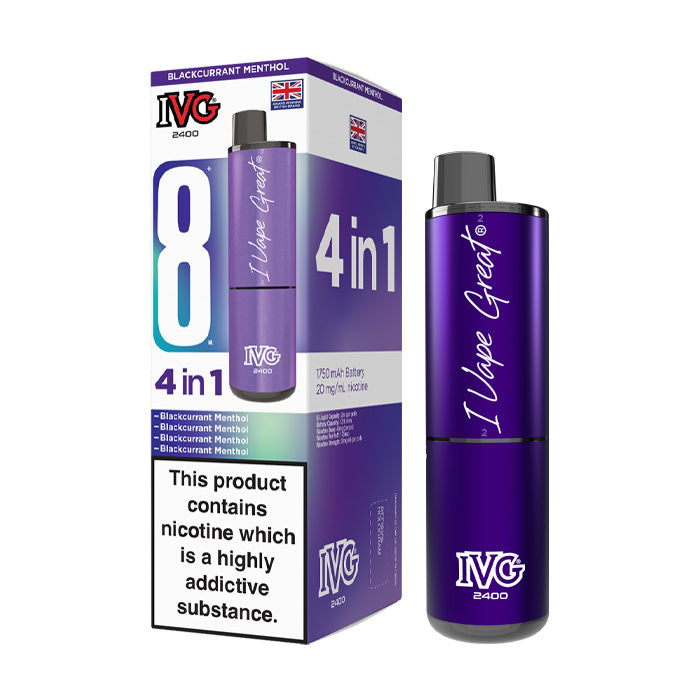 IVG 2400 Rechargeable Vape Kit Blackcurrant Menthol