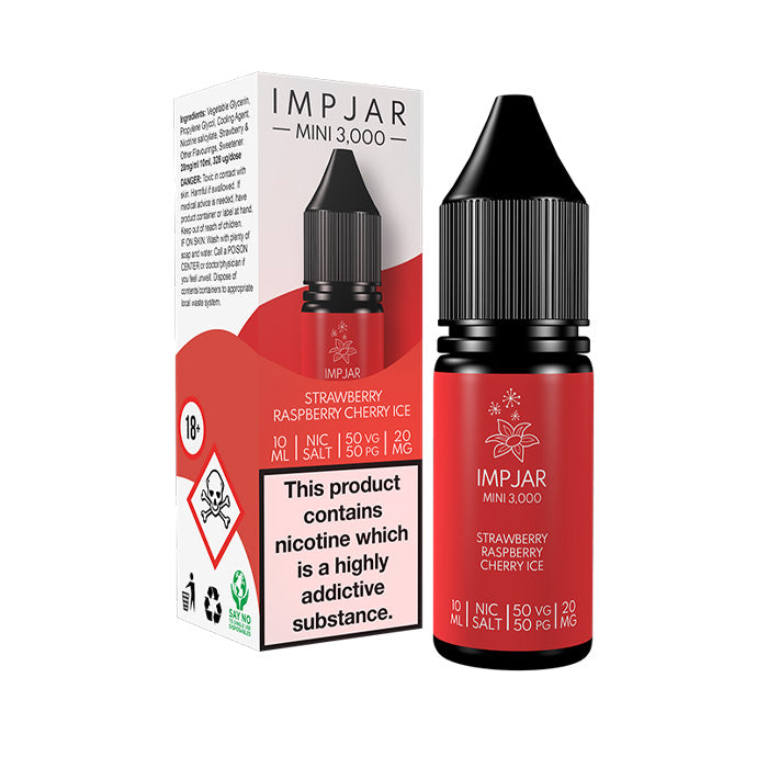 Impjar Mini 10ml Nic Salt E-Liquid Strawberry Raspberry Cherry Ice