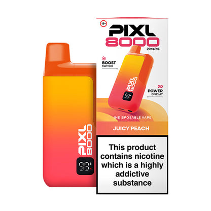 Juicy Peach PIXL 8000 Prefilled Pod Kit and Box