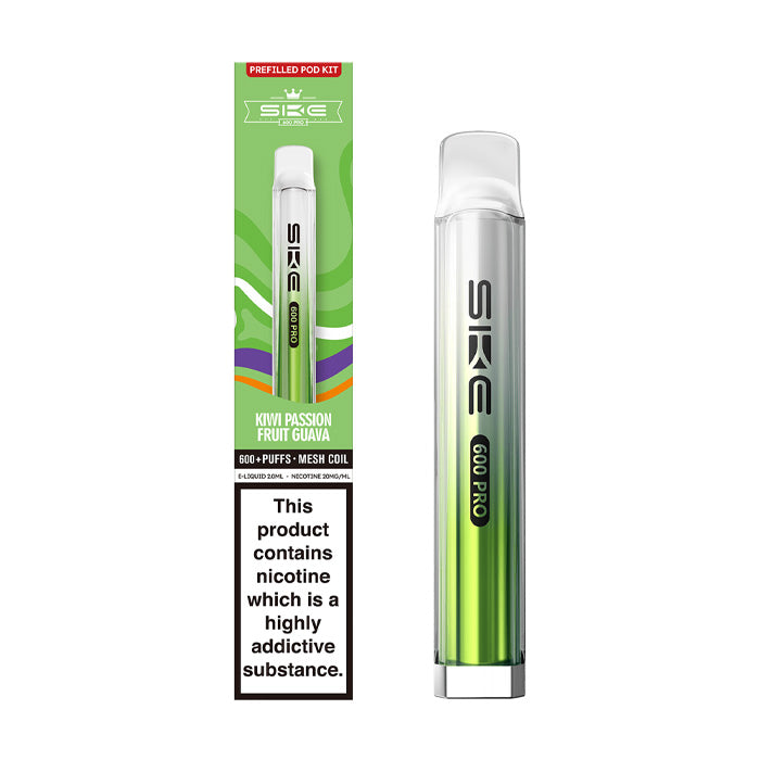 Kiwi Passion Fruit Guava SKE Crystal Pro 600 Prefilled Pod Kit and Box
