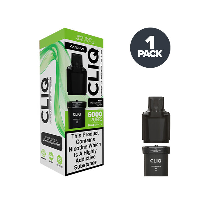Kiwi Passionfruit Guava Avomi Cliq 6000 Pre-filled Pod and Box