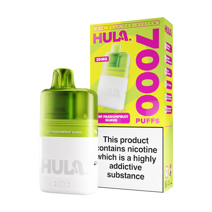 Kiwi Passionfruit Guava Hula 7000 Prefilled Pod Kit and Box