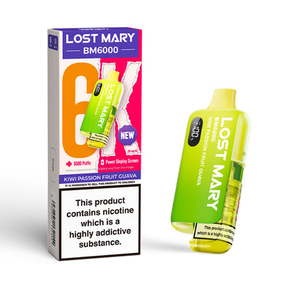 Kiwi Passion Fruit Guava Lost Mary BM6000 Disposable and Box