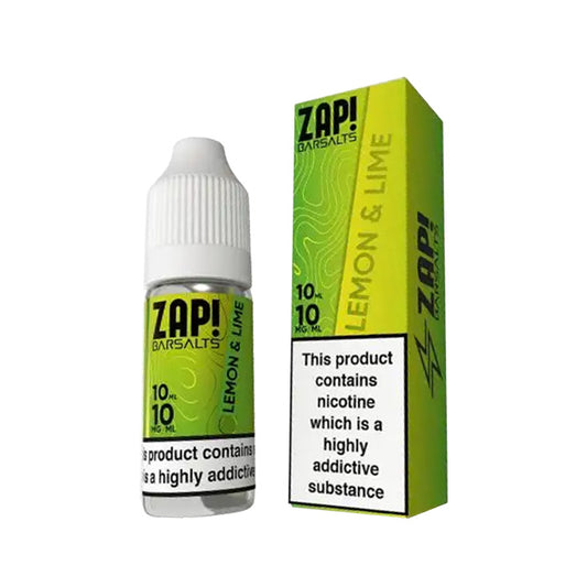 Lemon Lime 10ml Nic Salt E-Liquid by Zap Bar Salts