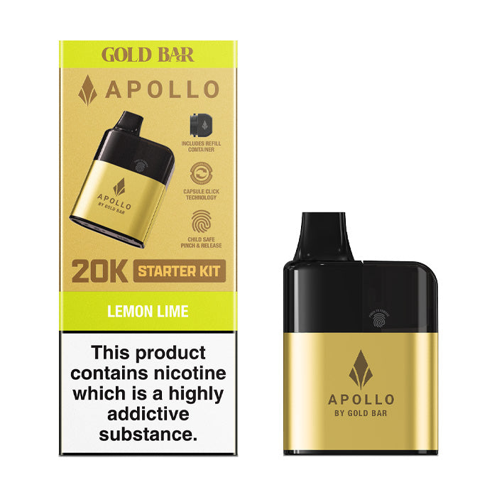 Gold Bar Apollo 20K Starter Vape Kit | Device + 2ml Tank + 5ml Refill Pod