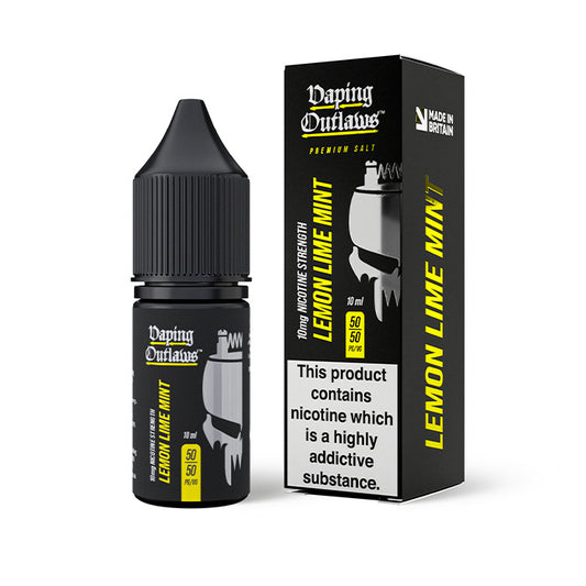 Lemon Lime Mint 10ml Nic Salt E-Liquid by Vaping Outlaws