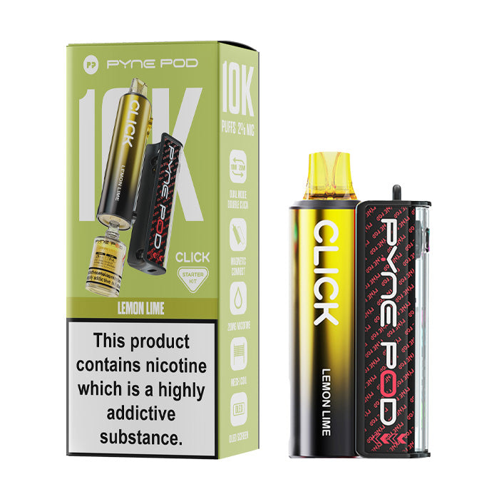 Lemon Lime Pyne Pod Click 10K Prefilled Pod Kit and Box