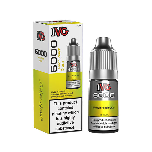 Lemon Peach Crush 10ml Nic Salt E-Liquid by IVG 6000