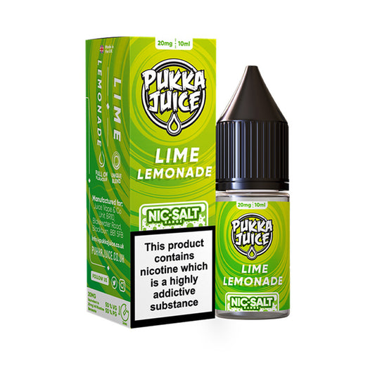 Lime Lemonade 10ml Nic Salt E-Liquid by Pukka Juice