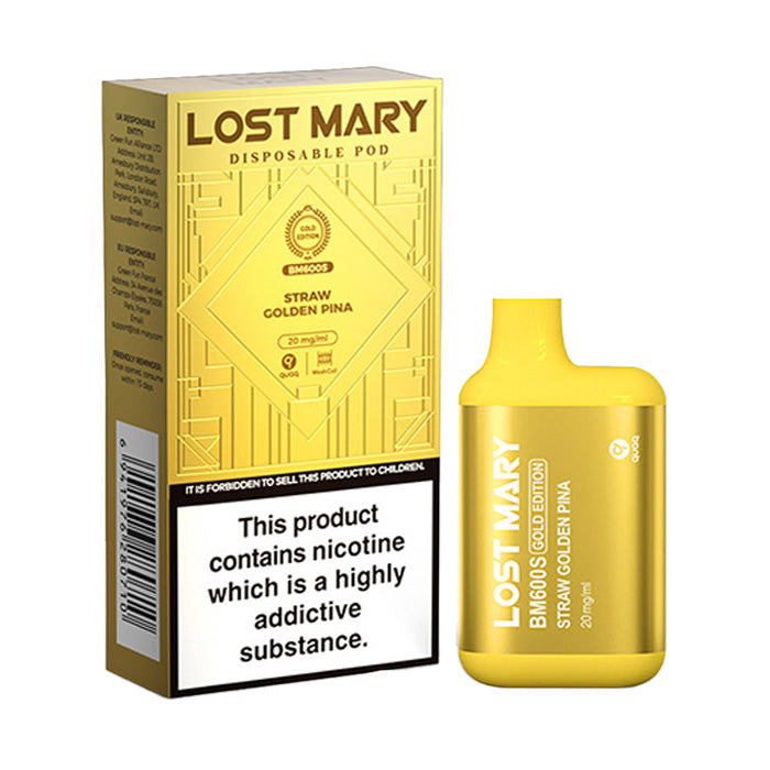 Lost Mary BM600S Gold Edition Disposable Straw Golden Pina