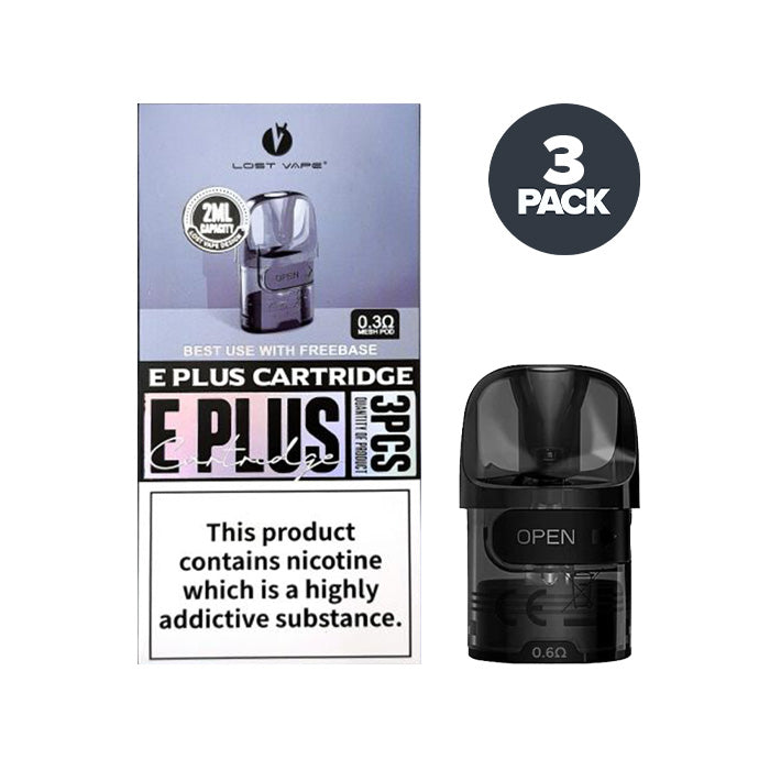 Lost Vape E Plus Replacement Pods | Pack of 3 Lost Vape E Plus Replacement Pods | Pack of 3