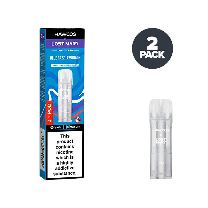 Lost Mary vape pod packaging with a clear pod on a white background