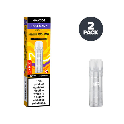 Lost Mary vape pod packaging with a clear pod on a white background