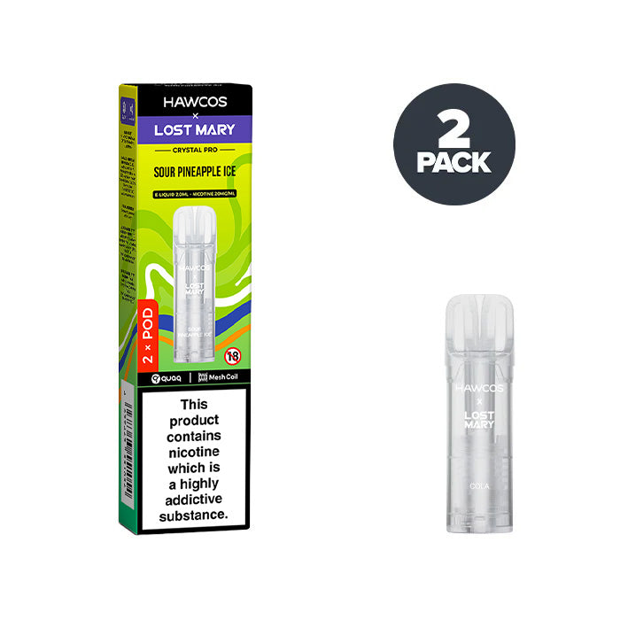 Lost Mary vape pod packaging with a clear pod on a white background