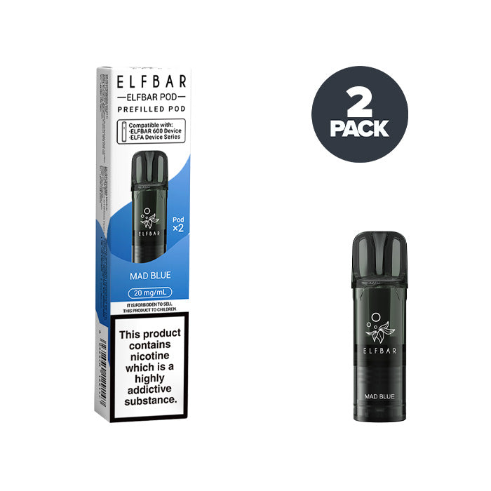 Mad Blue Elf Bar 600 Pre-filled Pod and Box