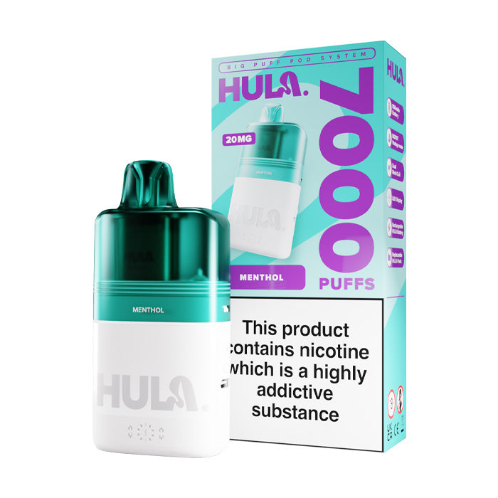 Menthol Hula 7000 Prefilled Pod Kit and Box
