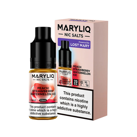 Peach Strawberry Watermelon Ice 10ml Nic Salt E-Liquid by MaryLiq