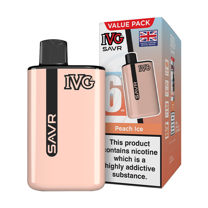 Peach Ice IVG SAVR Starter Vape Kit and Box