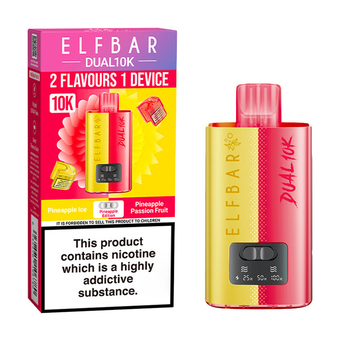 Pineapple Edition Elf Bar Dual 10K Prefilled Pod Kit and Box