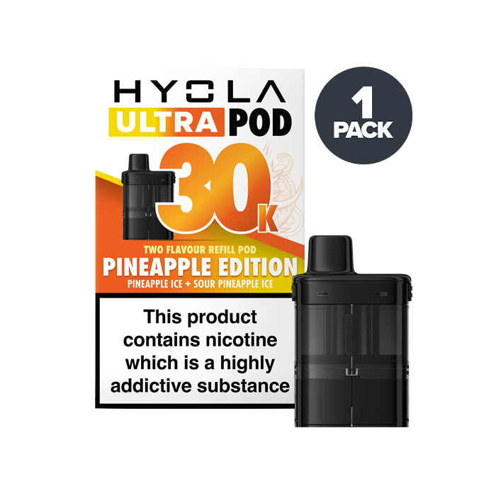 Pineapple Edition Hyola Ultra 30K Prefilled Pod and Box