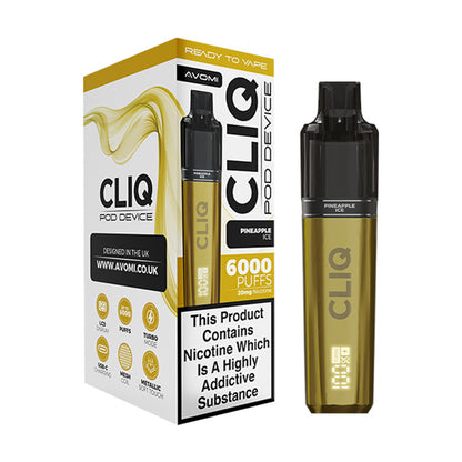 Pineapple Ice Avomi Cliq 6000 Pod Kit and Box