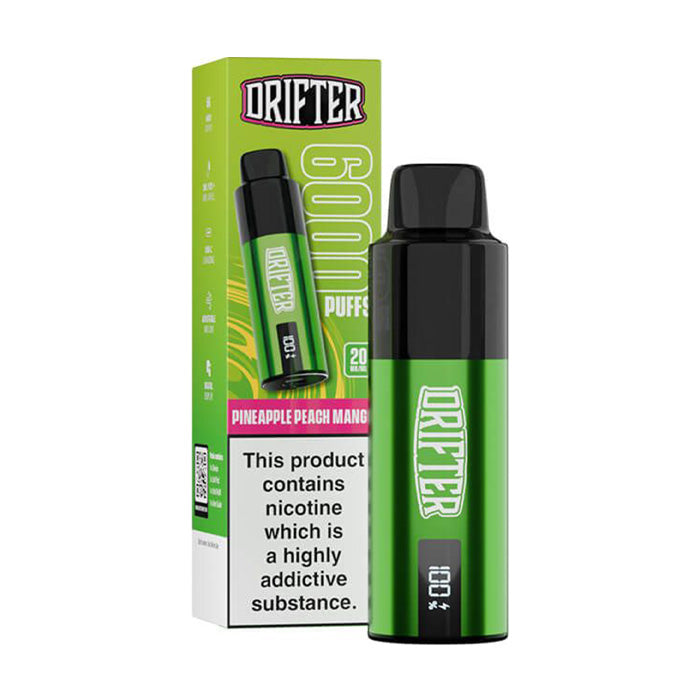 Pineapple Peach Mango Drifter 6K Pre-filled Pod Kit and Box