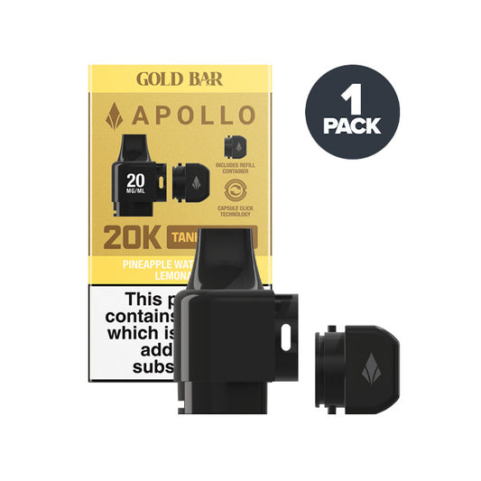 Pineapple Watermelon Lemonade Gold Bar Apollo 20K Tank and Refill Pod with Box