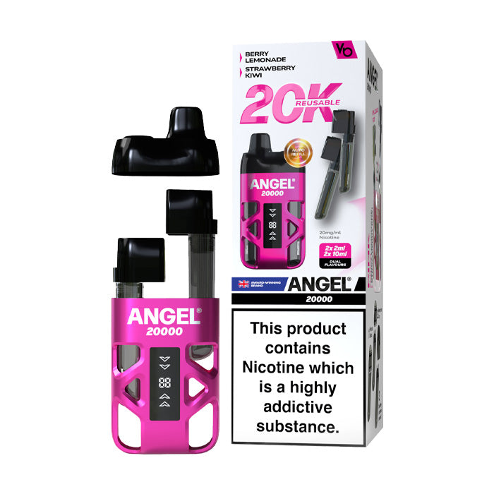 Pink Edition Vapes Bars Angel 20000 Prefilled Pod Kit and Box