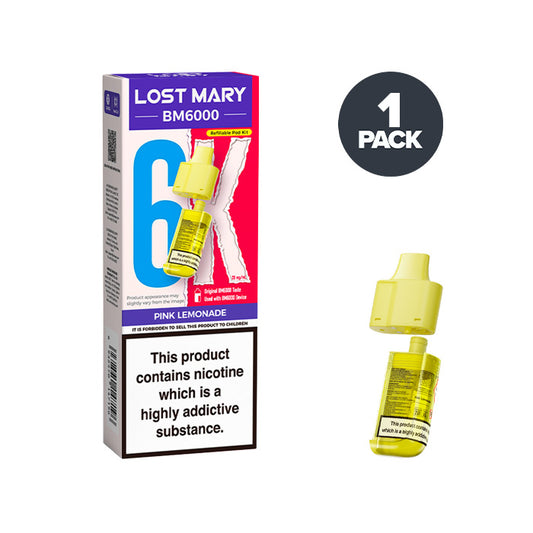 Pink Lemonade Lost Mary BM6000 Prefilled Pod and Box