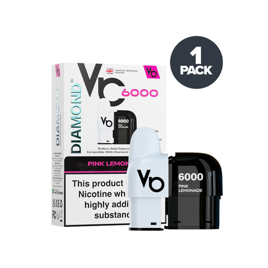 Pink Lemonade Vapes Bars Diamond 6000 Prefilled Pod and Box