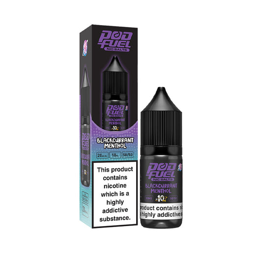 Pod Fuel 10ml Nic Salt E-Liquid Blachcurrant Menthol
