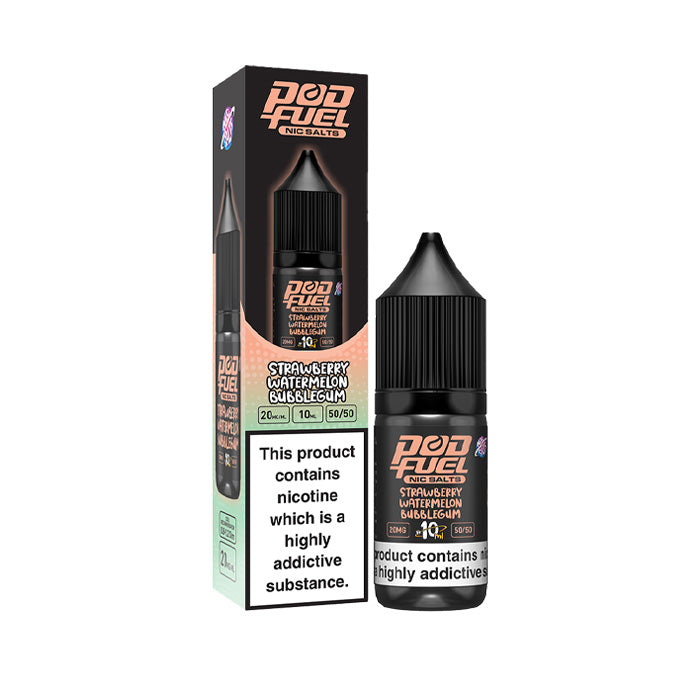 Pod Fuel 10ml Nic Salt E-Liquid Strawberry Watermelon Bubblegum