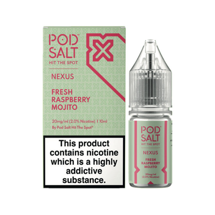 Pod Salt Nexus 10ml Nic Salt Fresh Raspberry Mojito
