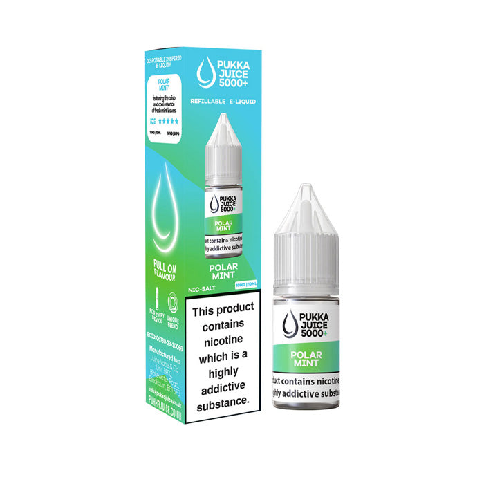 Polar Mint 10ml Nic Salt E Liquid by Pukka Juice 5000