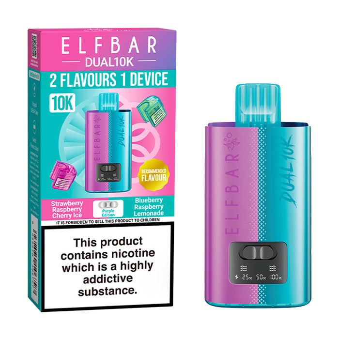 Purple Edition Elf Bar Dual 10K Prefilled Pod Kit and Box