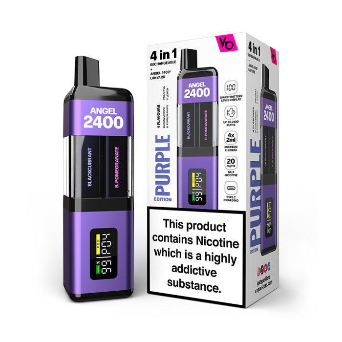 Purple Edition Vapes Bars Angel 2400 Disposable Vape