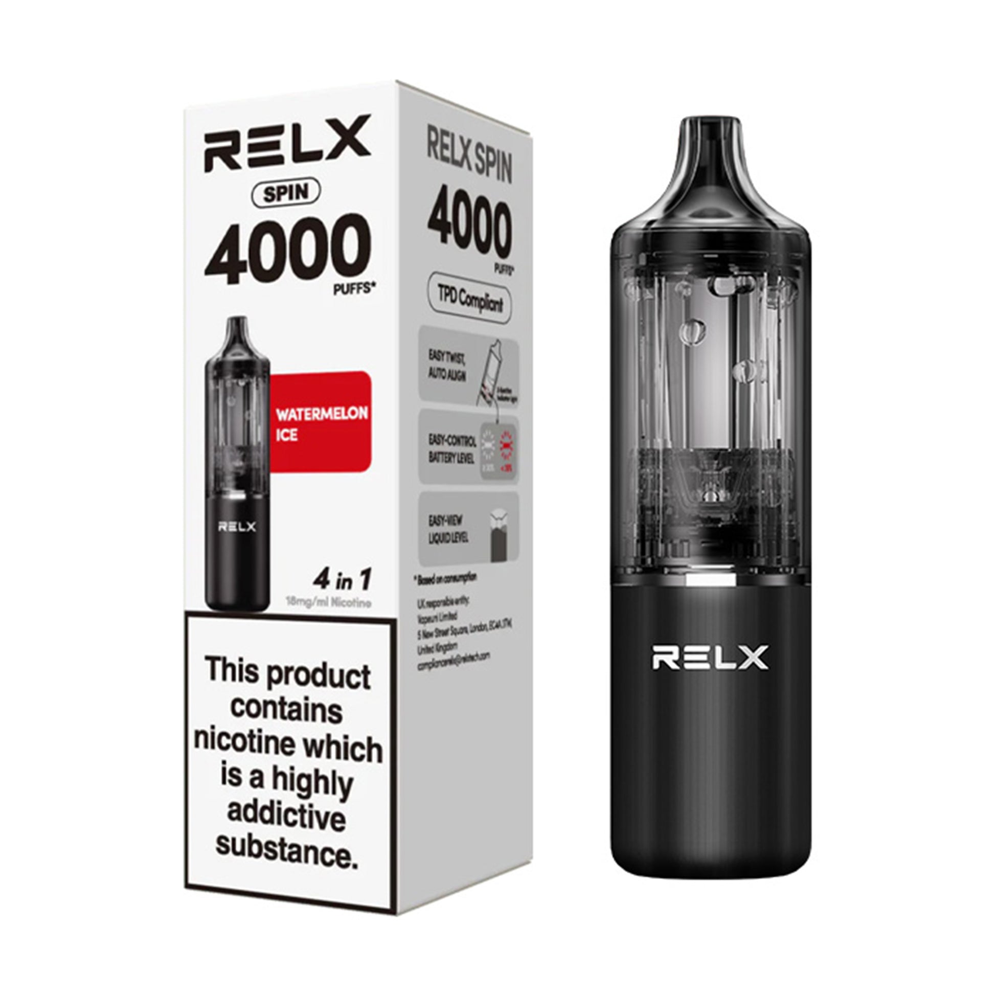 RELX Spin 4in1 Starter Vape Kit | 4000 Puff Rechargeable Vape RELX Spin 4in1 Starter Vape Kit | 4000 Puff Rechargeable Vape