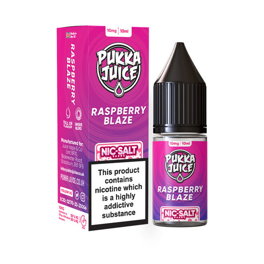 Raspberry Blaze 10ml Nic Salt E-Liquid by Pukka Juice
