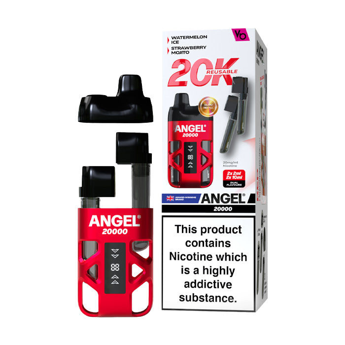 Red Edition Vapes Bars Angel 20000 Prefilled Pod Kit and Box