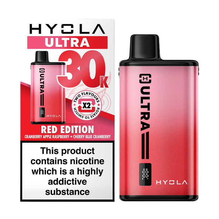 Red Edition Hyola Ultra 30K Prefilled Pod Kit and Box