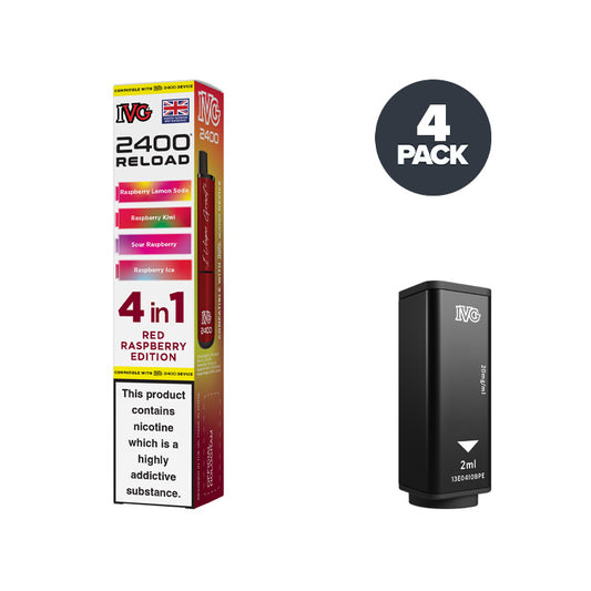 Red Raspberry Edition IVG 2400 Reload Prefilled Pod and Box