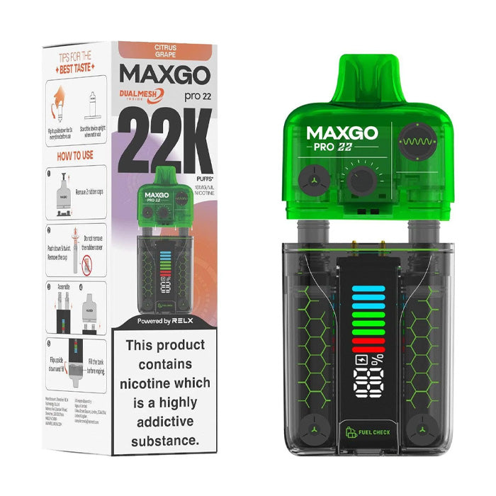 Relx MaxGo Pro 22 Disposable Vape Kit | 22000 Puffs Relx MaxGo Pro 22 Disposable Vape Kit | 22000 Puffs