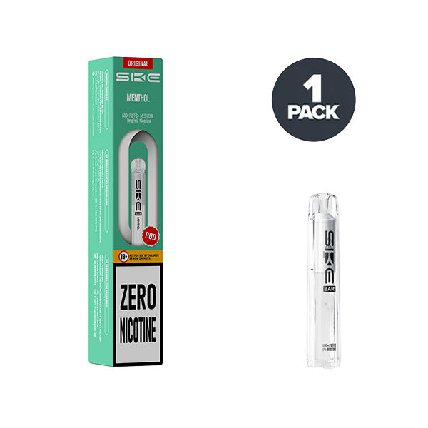SKE vape pod and packaging on a white background