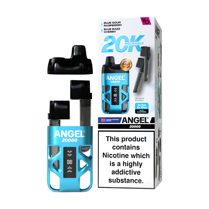 Sky Blue EditionVapes Bars Angel 20000 Prefilled Pod Kit and Box
