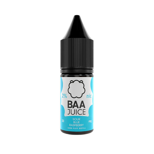Sour Blue Raspberry 10ml Nic Salt E-Liquid by Baa Juice