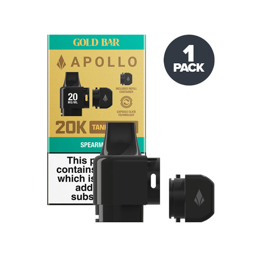 Spearmint Gold Bar Apollo 20K Tank and Refill Pod with Box