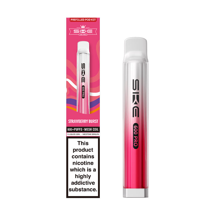 Strawberry Burst SKE Crystal Pro 600 Prefilled Pod Kit and Box