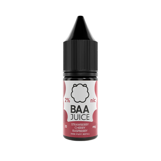 Strawberry Cherry Raspberry 10ml Nic Salt E-Liquid by Baa Juice