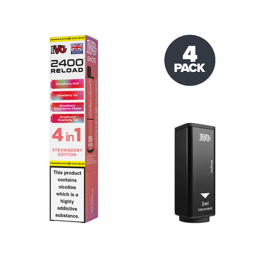 Strawberry Edition IVG 2400 Reload Prefilled Pod and Box