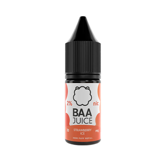 Strawberry Ice 10ml Nic Salt E-Liquid by Baa Juice